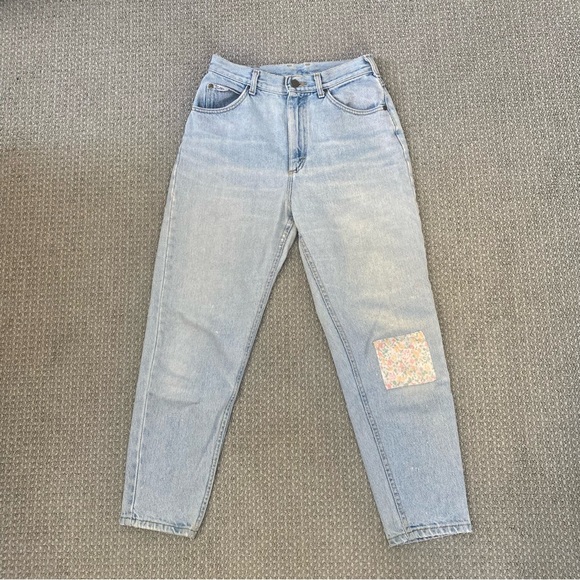 Vtg Lee Jeans Womens 20 W Blue Light Wash High Waist Tapered Denim main image 0